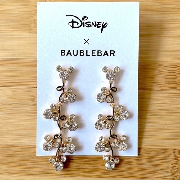 Brand New Disney X BaubleBar Mickey Mouse Christmas  Lights Rhinestone Earrings - Picture 2 of 7